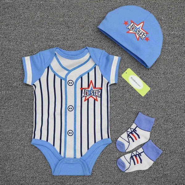 2024 Baby Bodysuits+Hat+Socks Newborn Jumpsuit Set - kiddiezoom