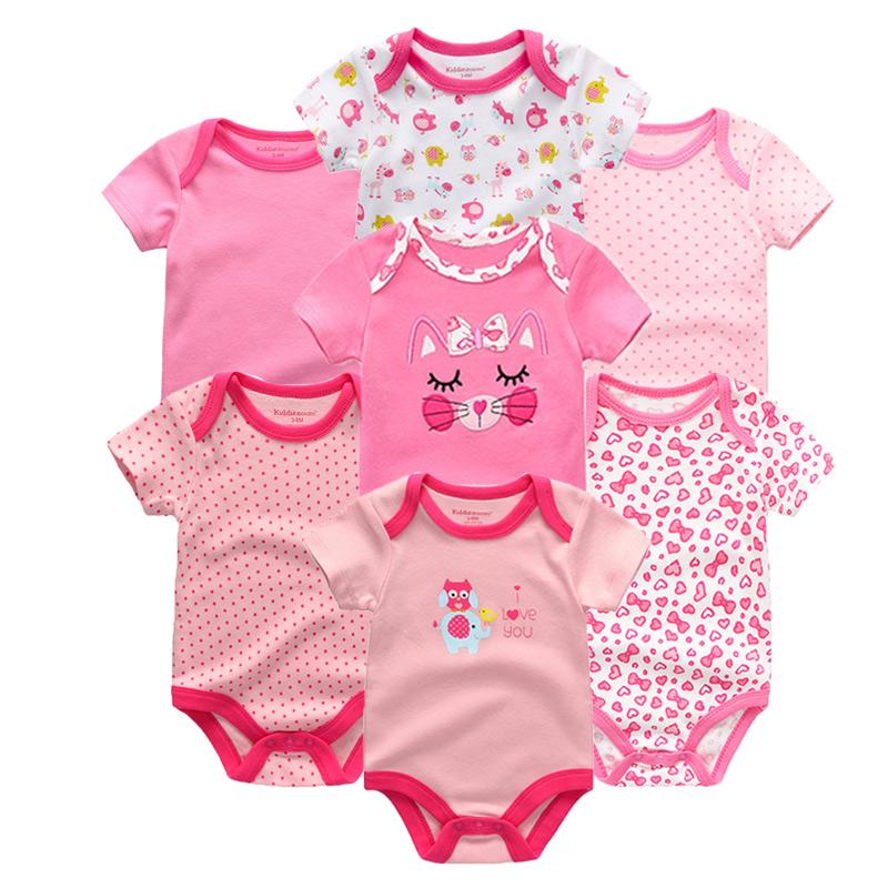 2024 Girls Bodysuits Top Quality 7PCS Baby Romper - kiddiezoom