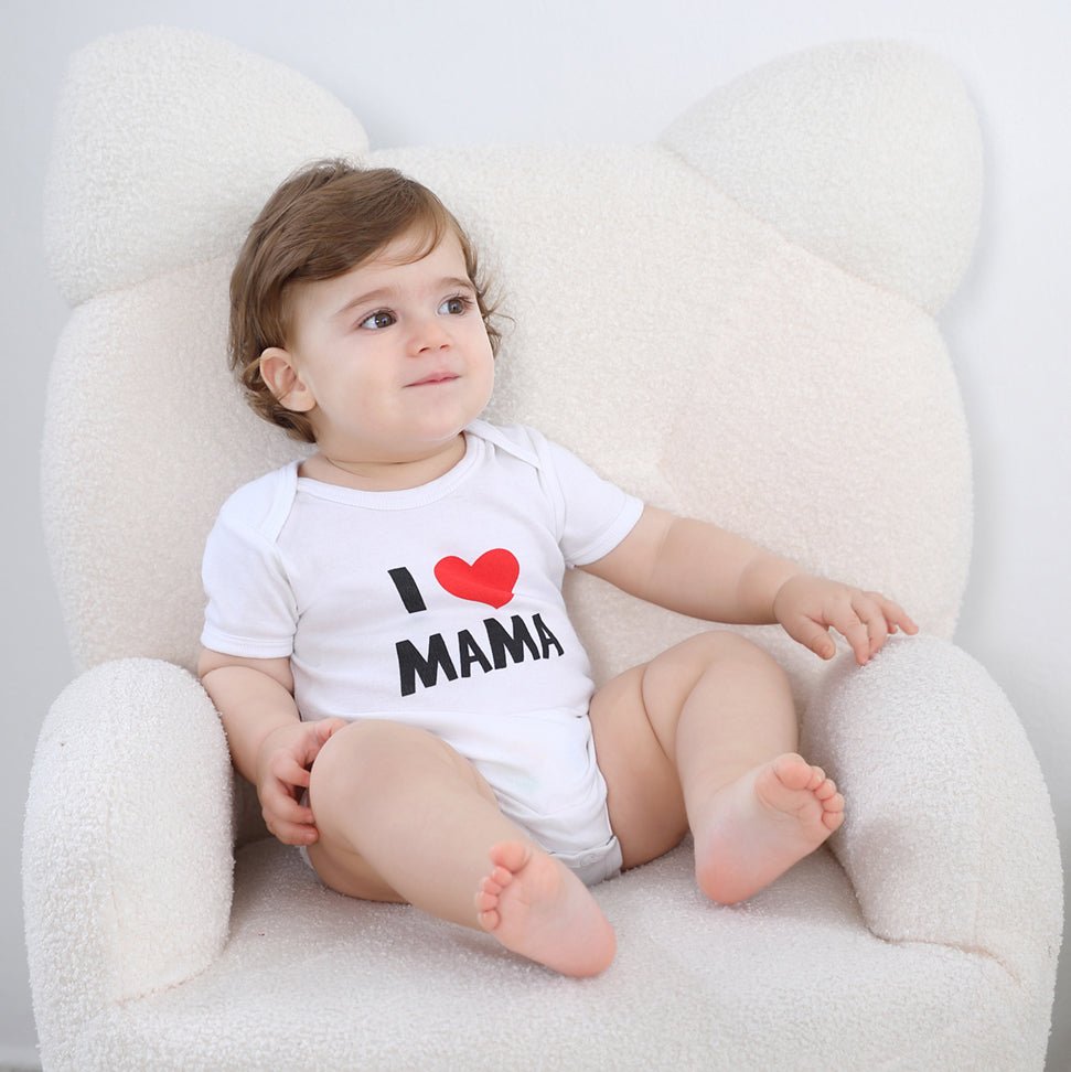 2Pcs Baby Bodysuits Cotton I Love Papa Mama - kiddiezoom