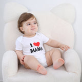 2Pcs Baby Bodysuits Cotton I Love Papa Mama - kiddiezoom