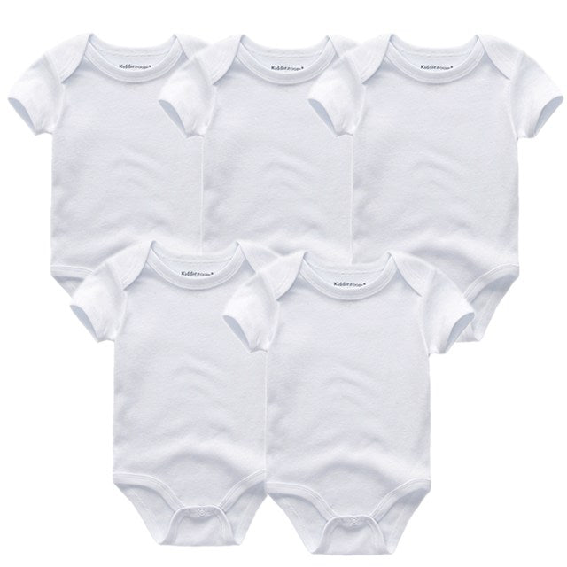 3/5pcs Baby Bodysuits Solid Unisex Clothing - kiddiezoom