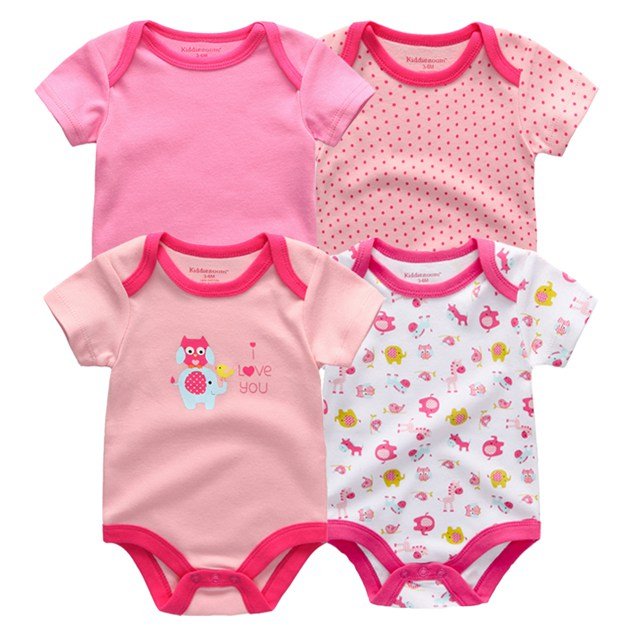 4pcs Baby Clothing 0 - 12m Bodysuits Onesies - kiddiezoom