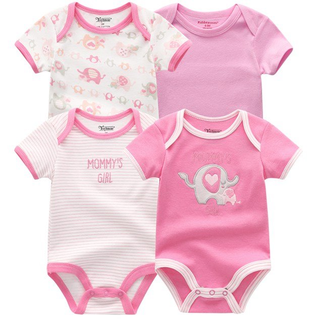 4pcs Baby Clothing 0 - 12m Bodysuits Onesies - kiddiezoom