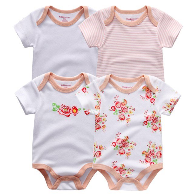 4pcs Baby Clothing 0 - 12m Bodysuits Onesies - kiddiezoom