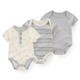 Baby 100% Cotton Bodysuits Newborn Clothing 3 Pack - kiddiezoom