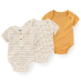 Baby 100% Cotton Bodysuits Newborn Clothing 3 Pack - kiddiezoom