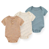 Baby 100% Cotton Bodysuits Newborn Clothing 3 Pack - kiddiezoom
