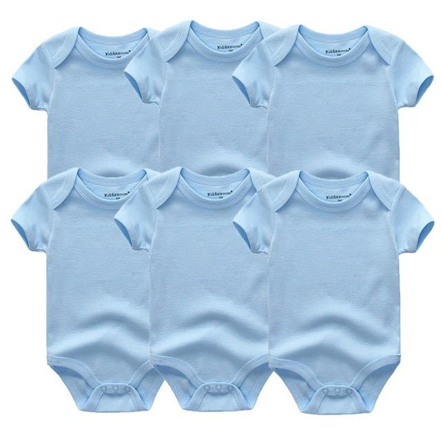 Baby Bodysuit 100% Cotton 0 - 12M Kids Clothes 6Pack - kiddiezoom