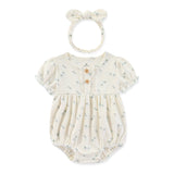 Baby Girls Bodysuits+Hairband 2-Pack Set