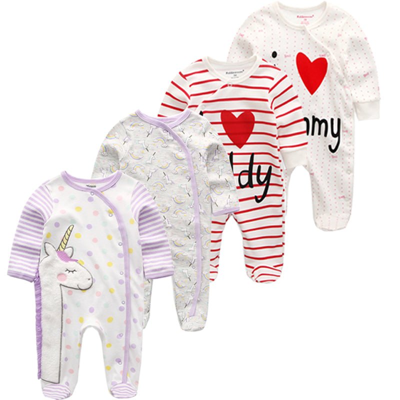 Baby Clothes Rompers 2024 Unisex Kids Long Sleeve 3/4pcs - kiddiezoom