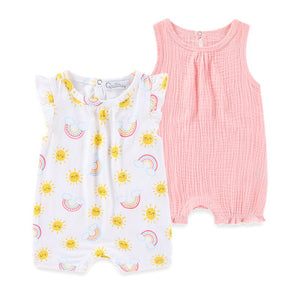 Baby Newborn Short Sleeves Bodysuits Girls Onesies - kiddiezoom