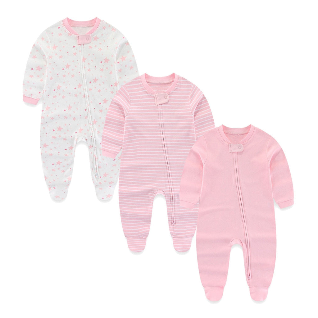 Baby Rompers Newborn Home Clothes Onesies 3Pack - kiddiezoom