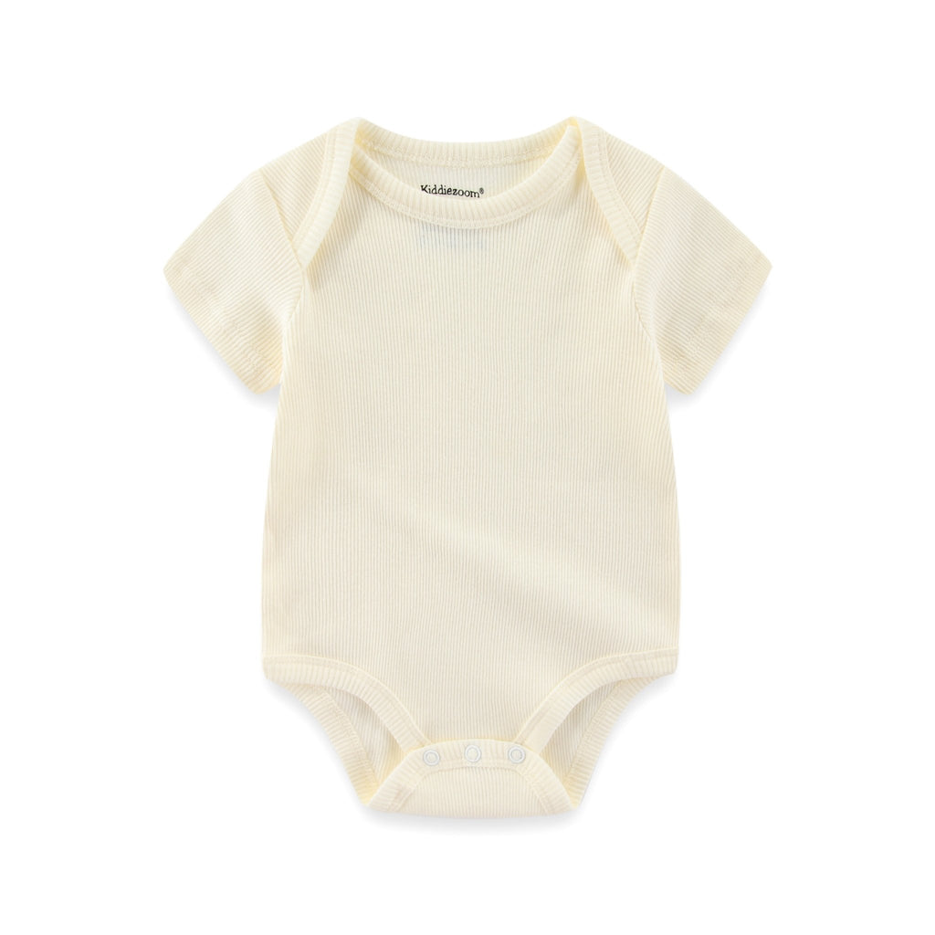 New Baby Bodysuits Ribbed Solid - kiddiezoom