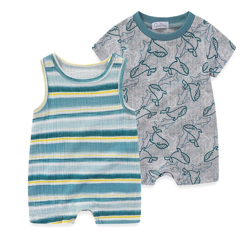 Newborn Babies Bodysuits Boys Prints Infant Sets - kiddiezoom