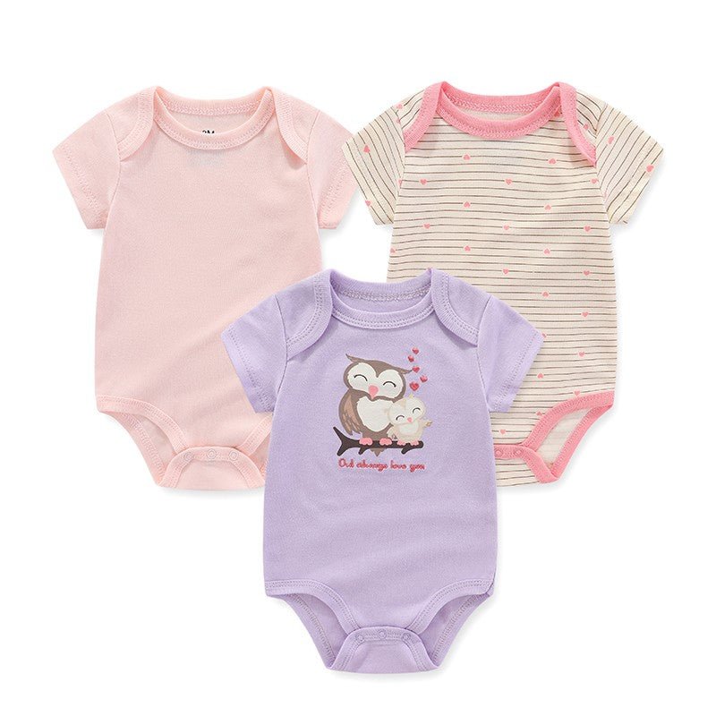 Newborn Baby Bodysuits Fashion Onesies 3 Pack Sets - kiddiezoom