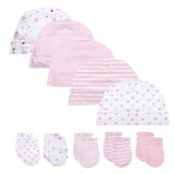Neugeborenen Baby Mütze + Handschuhe Baumwolle Kappe Zubehör