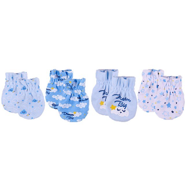 Kiddiezoom Baby Boys Girls Cotton Cap Mitten - 10 Pack Soft Cotton Baby