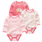 Newborn Clothes 3pcs Bodysuits Baby Solid Set - kiddiezoom