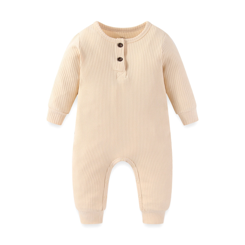 Solid Rompers Baby Ribbed Onesies Jumpsuits - kiddiezoom