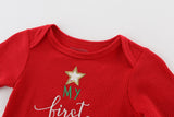 100% Cotton Christmas Baby Bodysuits Long Sleeved Rompers - kiddiezoom