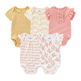 100% Natural Cotton Baby Bodysuits Newborn Clothes Sets - kiddiezoom