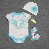 2024 Baby Bodysuits+Hat+Socks Newborn Jumpsuit Set - kiddiezoom