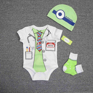 2024 Baby Bodysuits+Hat+Socks Newborn Jumpsuit Set - kiddiezoom