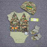 2024 Baby Bodysuits+Hat+Socks Newborn Jumpsuit Set - kiddiezoom