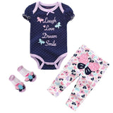 2024 Baby Bodysuits+Pants+Socks Newborn 3pcs Set - kiddiezoom