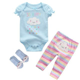 2024 Baby Bodysuits+Pants+Socks Newborn 3pcs Set - kiddiezoom