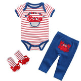 2024 Baby Bodysuits+Pants+Socks Newborn 3pcs Set - kiddiezoom