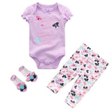 2024 Baby Bodysuits+Pants+Socks Newborn 3pcs Set - kiddiezoom