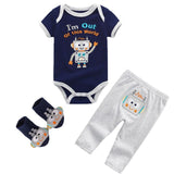 2024 Baby Bodysuits+Pants+Socks Newborn 3pcs Set - kiddiezoom