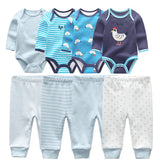 2024 Baby Clothing Set Bodysuits+Pants 8pcs - kiddiezoom