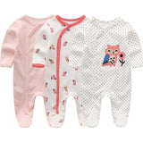 2024 Baby Girls Rompers 3Pcs Set Jumpsuits - kiddiezoom