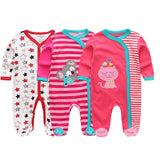 2024 Baby Girls Rompers 3Pcs Set Jumpsuits - kiddiezoom