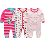 2024 Baby Girls Rompers 3Pcs Set Jumpsuits - kiddiezoom