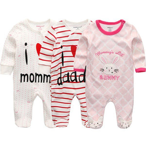 2024 Baby Girls Rompers 3Pcs Set Jumpsuits - kiddiezoom