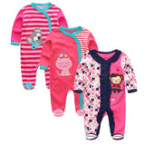 2024 Baby Girls Rompers 3Pcs Set Jumpsuits - kiddiezoom