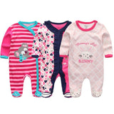 2024 Baby Girls Rompers 3Pcs Set Jumpsuits - kiddiezoom