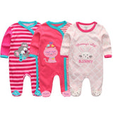 2024 Baby Girls Rompers 3Pcs Set Jumpsuits - kiddiezoom