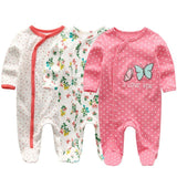 2024 Baby Girls Rompers 3Pcs Set Jumpsuits - kiddiezoom