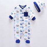 2024 Baby Rompers with Caps 100% Cotton Infants Jumpsuits - kiddiezoom