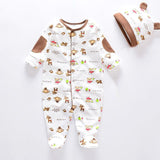 2024 Baby Rompers with Caps 100% Cotton Infants Jumpsuits - kiddiezoom