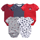 2024 Cotton Baby Bodysuits Clothes 5pcs Set - kiddiezoom