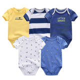 2024 Cotton Baby Bodysuits Clothes 5pcs Set - kiddiezoom