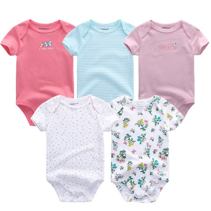 2024 Cotton Baby Bodysuits Clothing 5pcs Set - kiddiezoom
