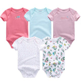 2024 Cotton Baby Bodysuits Clothing 5pcs Set - kiddiezoom