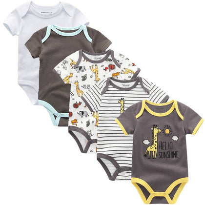 2024 Cotton Baby Bodysuits Clothing 5PCS Set - kiddiezoom