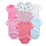 2024 Girls Bodysuits Top Quality 7PCS Baby Romper - kiddiezoom